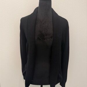 Black Open Front Cardigan